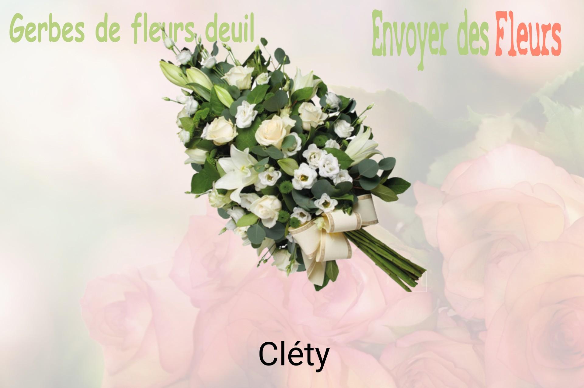 Gerbe de fleurs de deuil livrée à Cléty